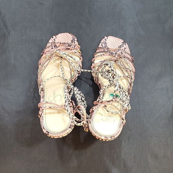 JESSICA SIMPSON WOMEN'S MALAYE BLOCK WRAP-UP SANDALS G1 - Picture 11 of 16